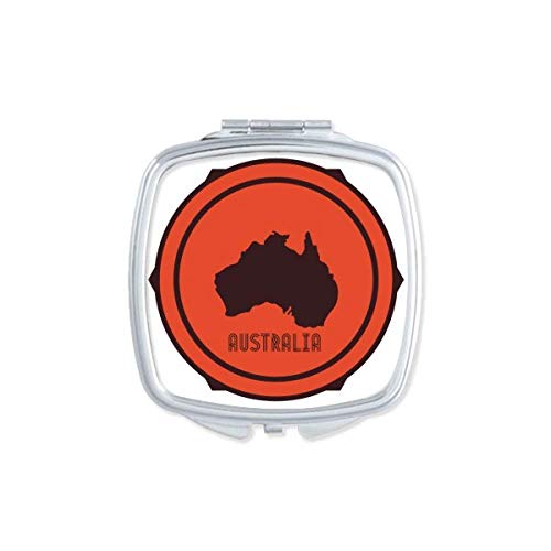 DIYthinker Australia Flavor Map Emblem Illustration Mirror - Portable Compact Pocket Makeup Mirror with Double Sided Glass for Travel, Home & Office Use
