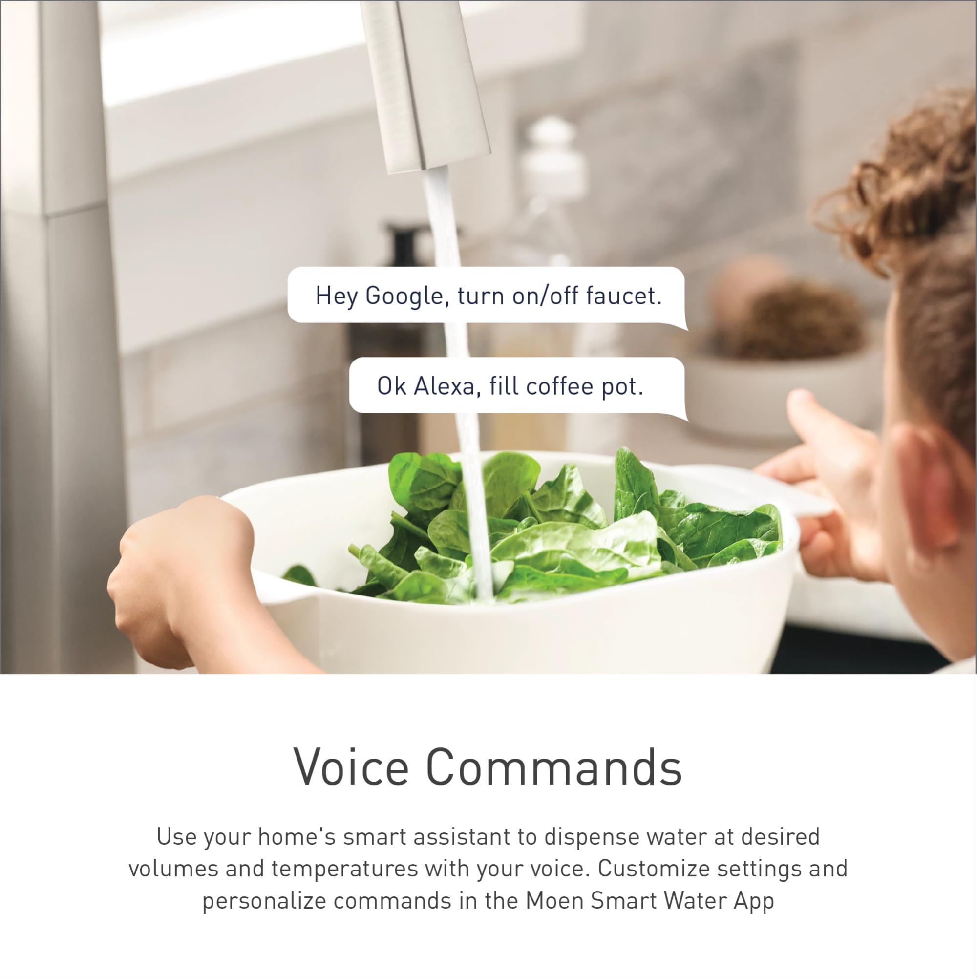Moen S72308EVC Smart Touchless Kitchen Faucet with Voice Control, Pull Down Sprayer & Power Boost - Chrome Finish for Modern Kitchens (Easy Cooking & Cleaning)