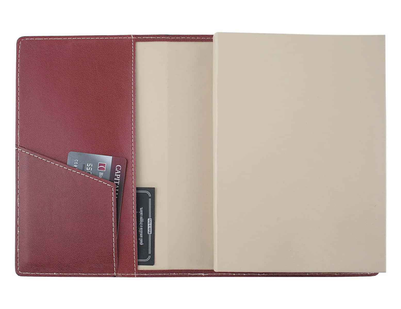 PROGRESSIO 2025 Daily Planner A5 (15 x 21cm) - 12-Month Texas Edition Lined Notebook - Handmade in Italy - Bordeaux Red | Perfect for Work, School & Personal Organization