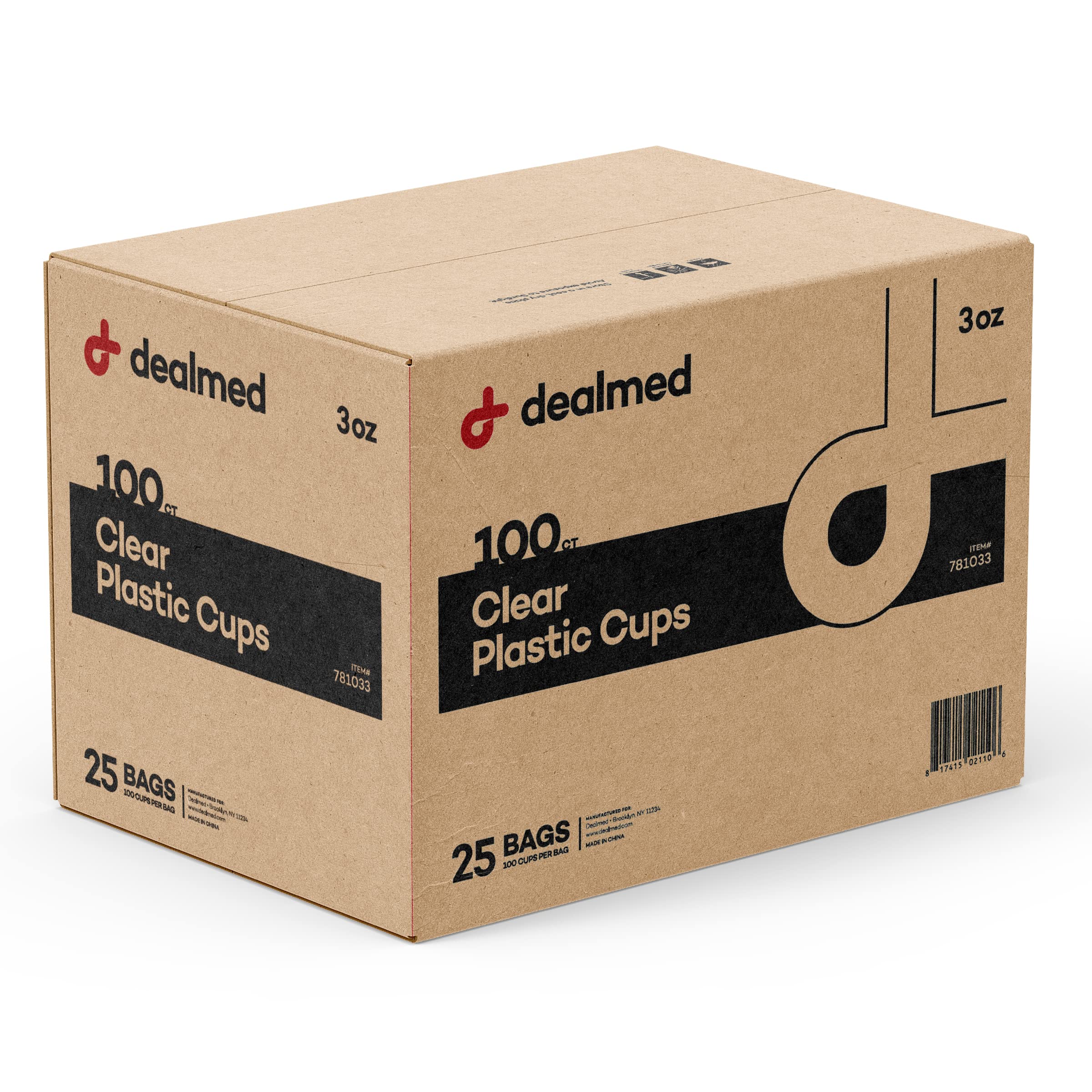 Dealmed 3 oz. Disposable Plastic Cups - 100% Recyclable Drinking Cups for Medical, School & Home Use - Bulk Pack of 2500 - Perfect for Doctor Offices, Hospitals, Parties & Daily Hydration