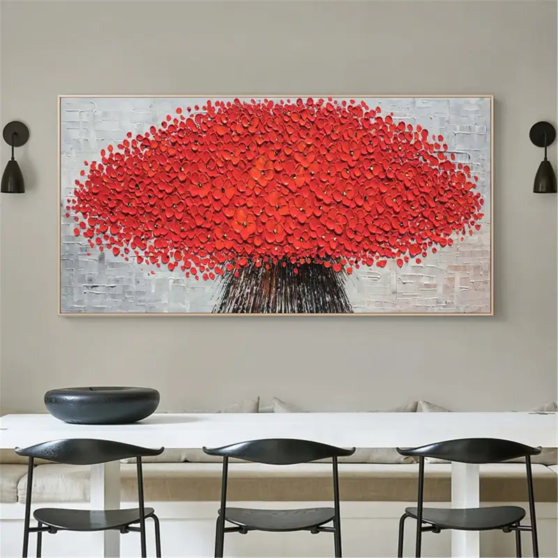 Beautiful Flower and Tree Landscape Painting #FT013 - Perfect for Home Decor, Office Wall Art, and Gift Ideas