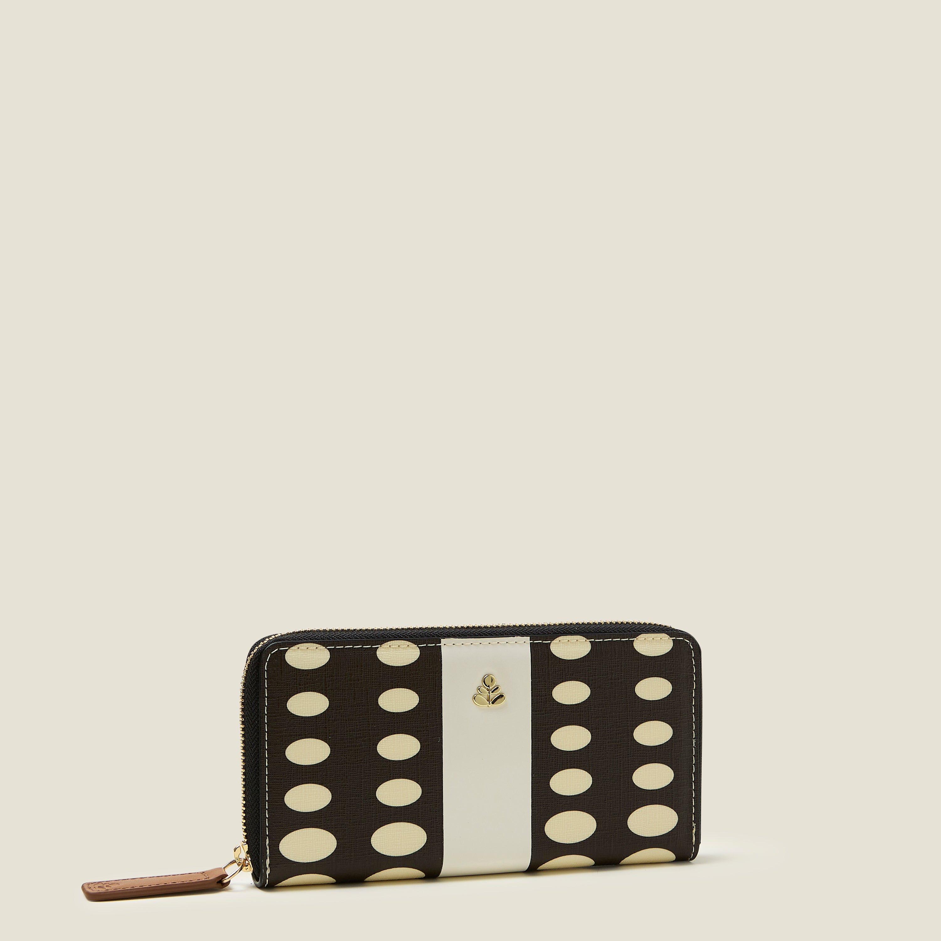 Forget Me Not Wallet - Slim RFID Blocking Leather Wallet with Optical Oval Mocha Design - Perfect for Travel, Daily Use & Gift Giving