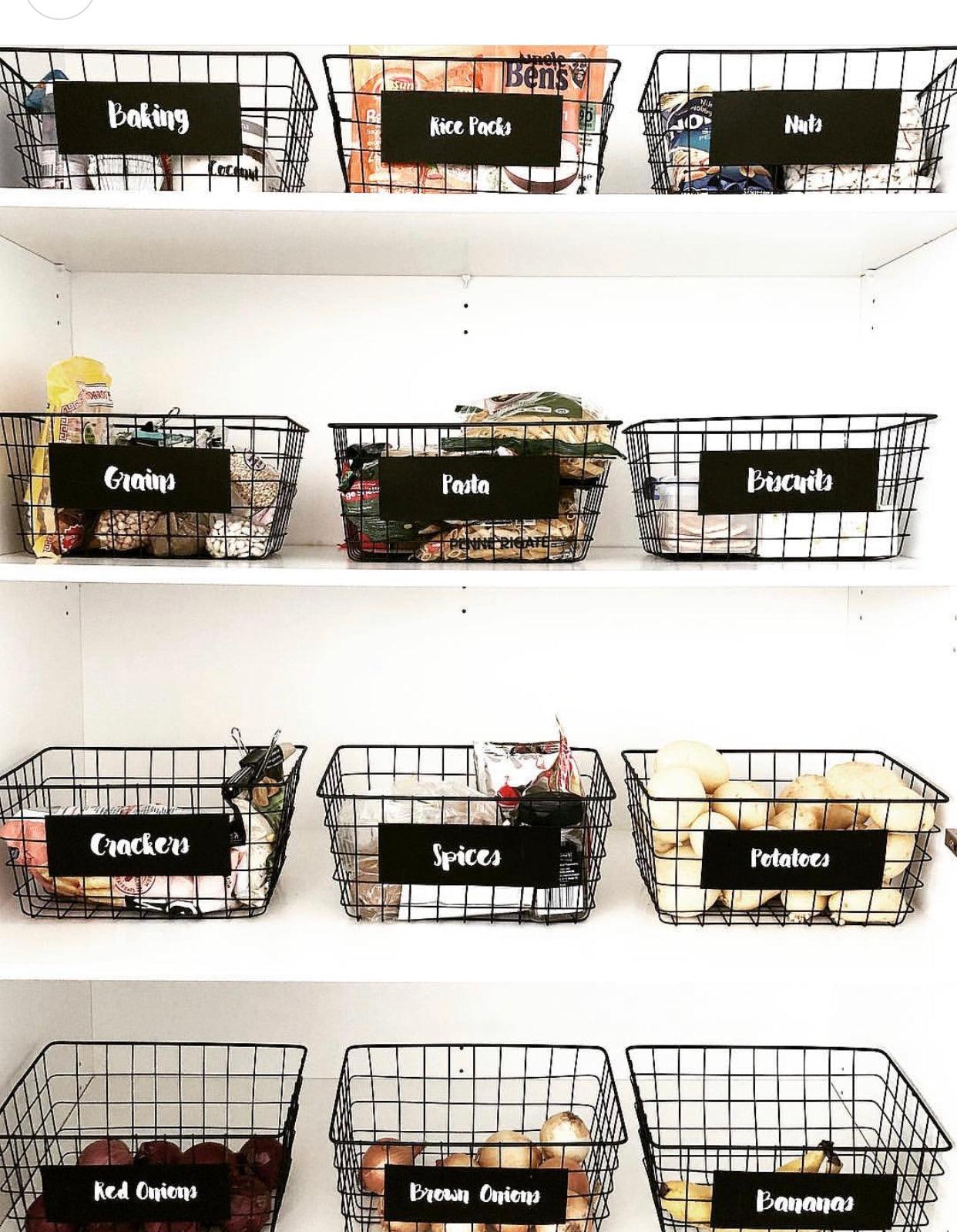 Custom Refrigerator & Medium Storage Bin Vinyl Labels - Waterproof, Durable for Kitchen, Pantry & Organization - Perfect for Food Storage, Spice Jars & Home Organization