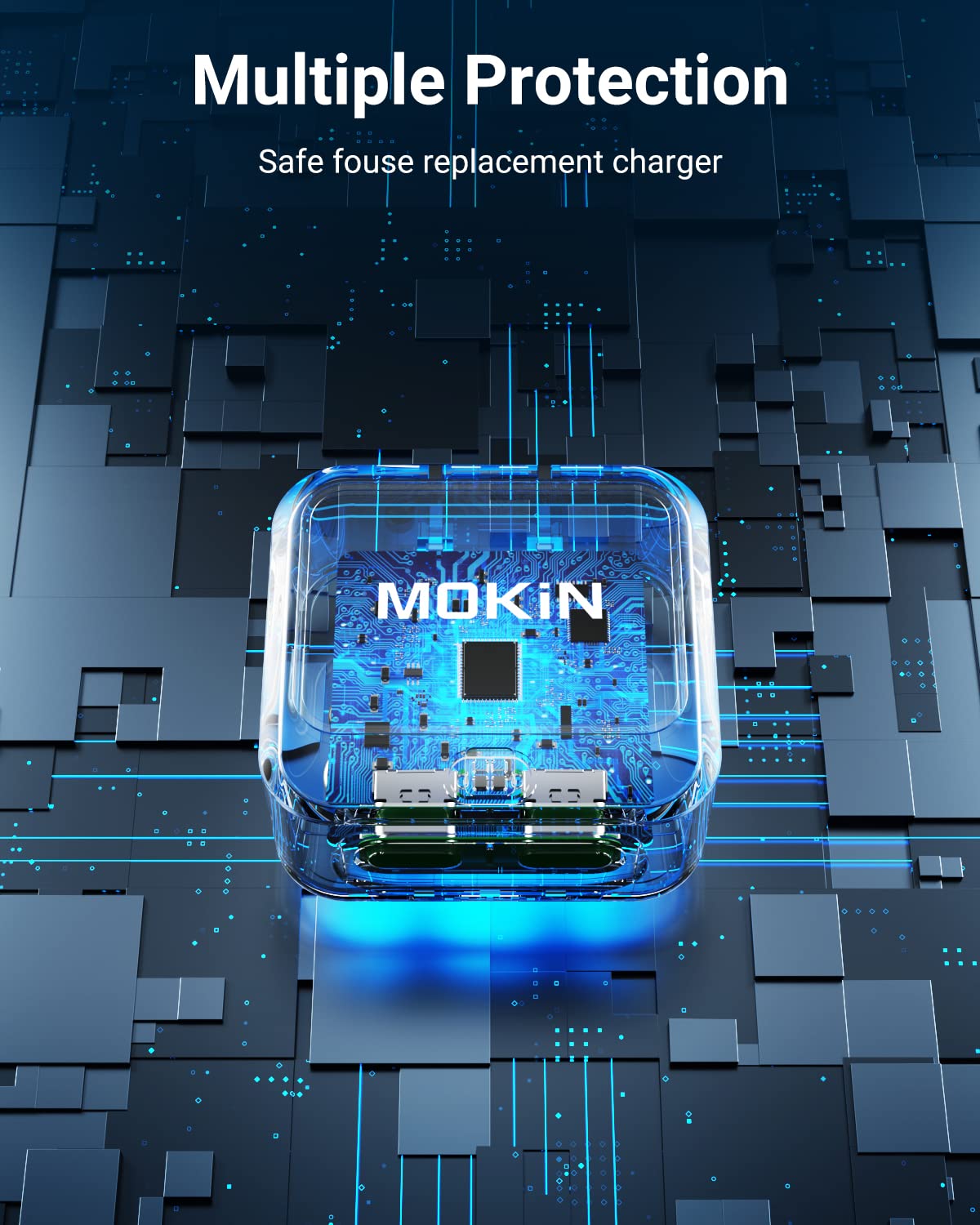 MOKiN 40W USB C Fast Charger Plug - Dual Port PD 3.0 GaN Charger for iPhone 14/13/12/11/XR/X, Galaxy S22/S21/S20/Note 20, Pixel, MacBook, iPad - Perfect for Home, Office & Travel Charging