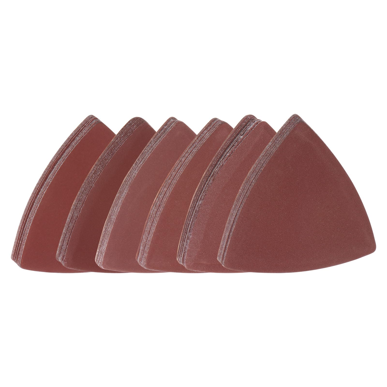 HARFINGTON 60pcs Aluminum Oxide Sanding Pads - 320/400/600/800/1000/1200 Grits Triangular Hook & Loop Sandpaper Sheets for Woodworking, Metal Polishing & DIY Projects - Compatible with Detail Sanders & Multitools (10pcs Each Grit)
