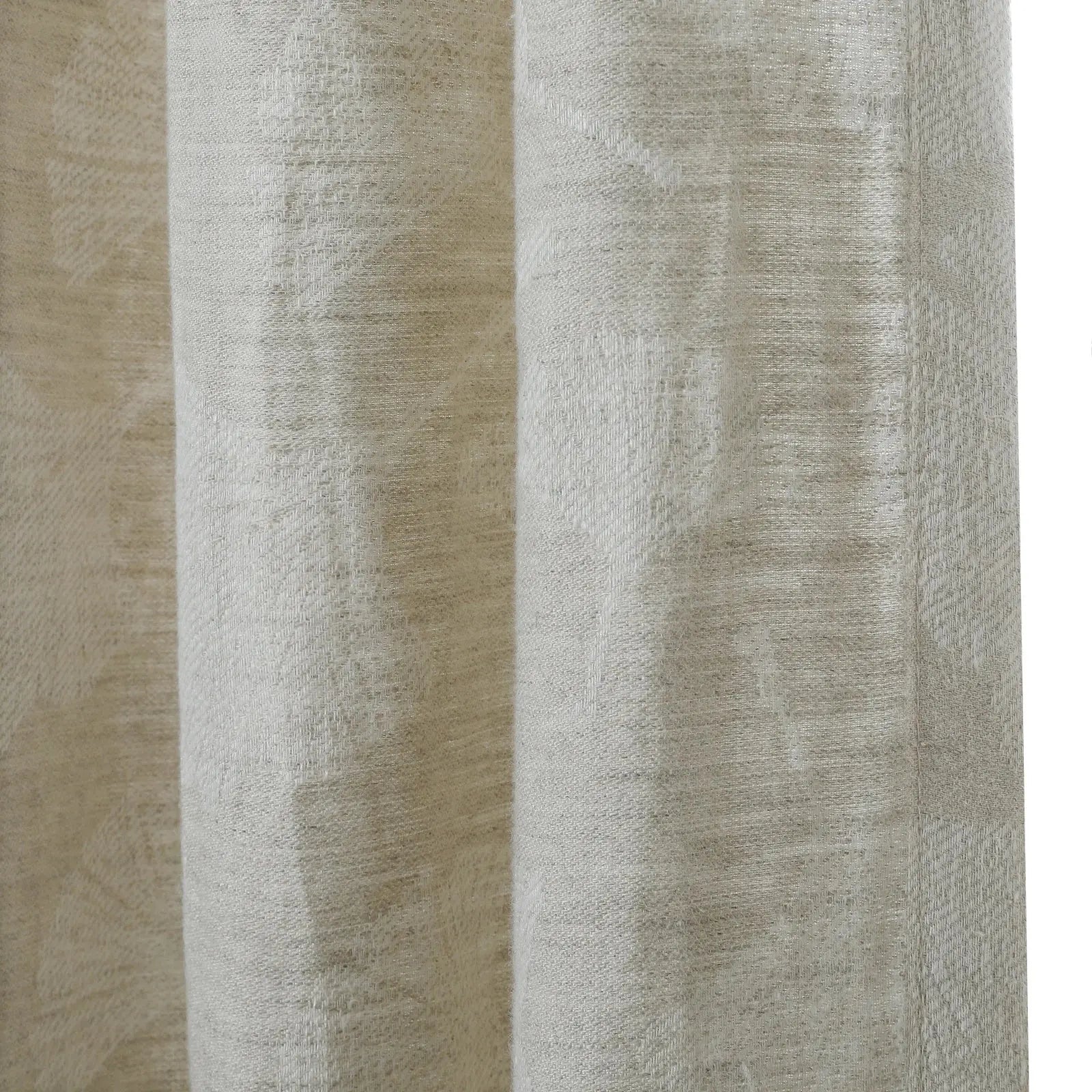 Luxury 100% Linen Jacquard Pleated Curtains - Blackout Drapes for Living Room, Bedroom & Dining Room - Elegant Home Decor for Windows