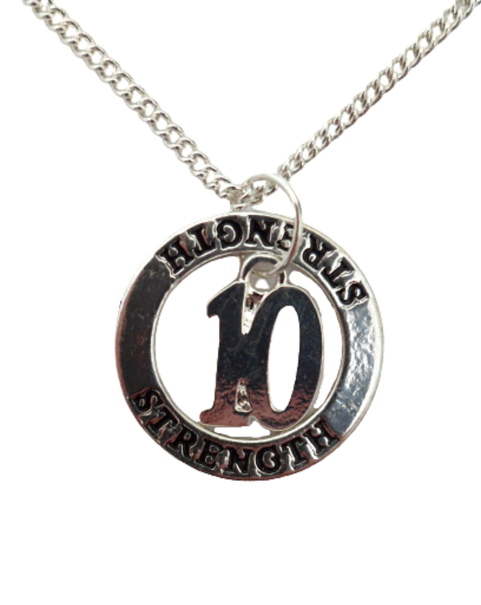 10th Birthday Silver Plated Charm Necklace - Anniversary Gift for Her