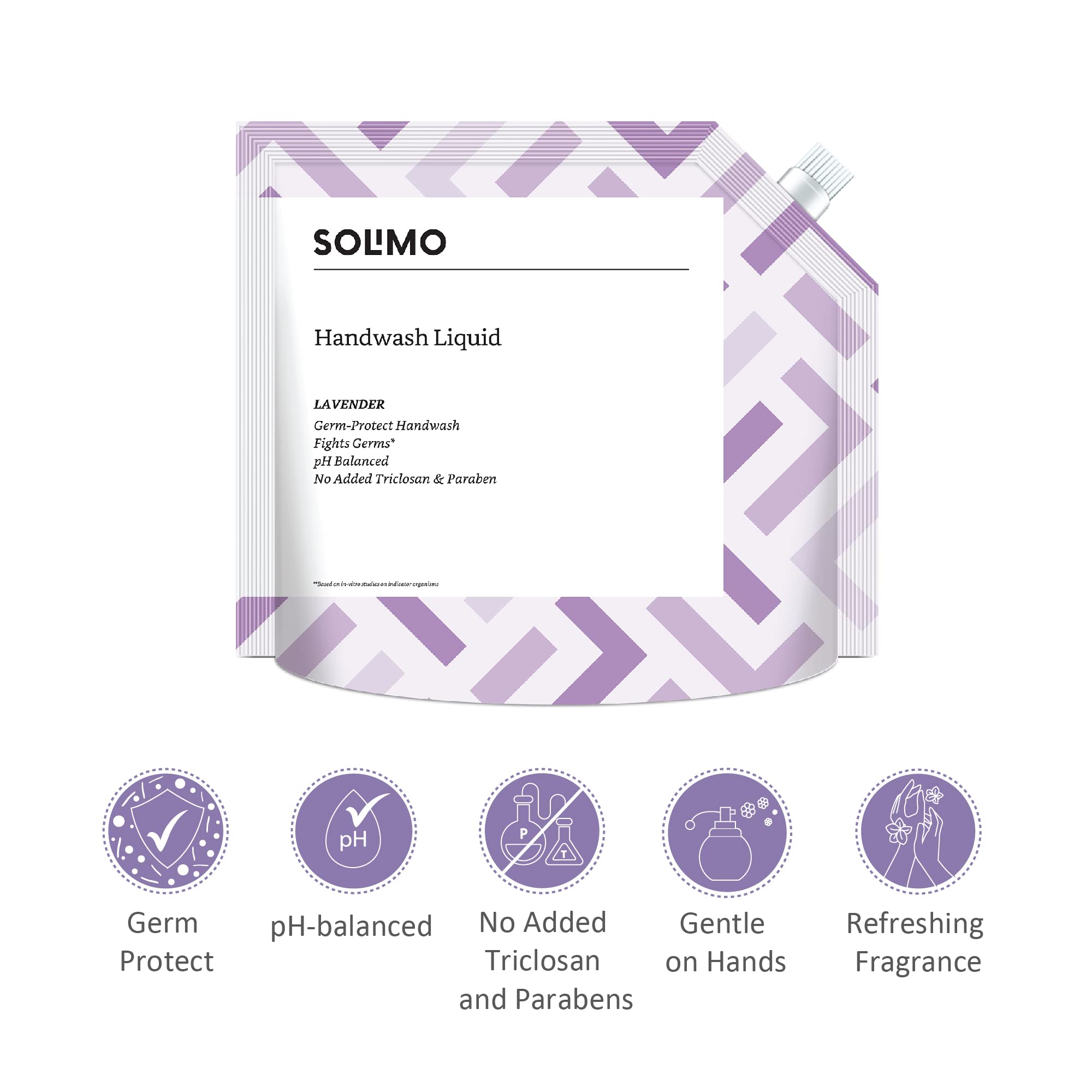 Solimo Lavender Liquid Hand Soap Refill Pack - 1500ml, pH-Balanced with Germ Protection | Bulk Hand Wash for Home, Office & Commercial Use