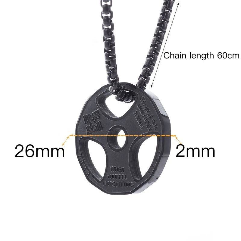 Titanium Steel Dumbbell Pendant Necklace for Men - Gym & Fitness Jewelry Gift - Perfect for Workout Enthusiasts, Bodybuilders, and Sports Lovers (Great for Gym, Weightlifting, and Casual Wear)