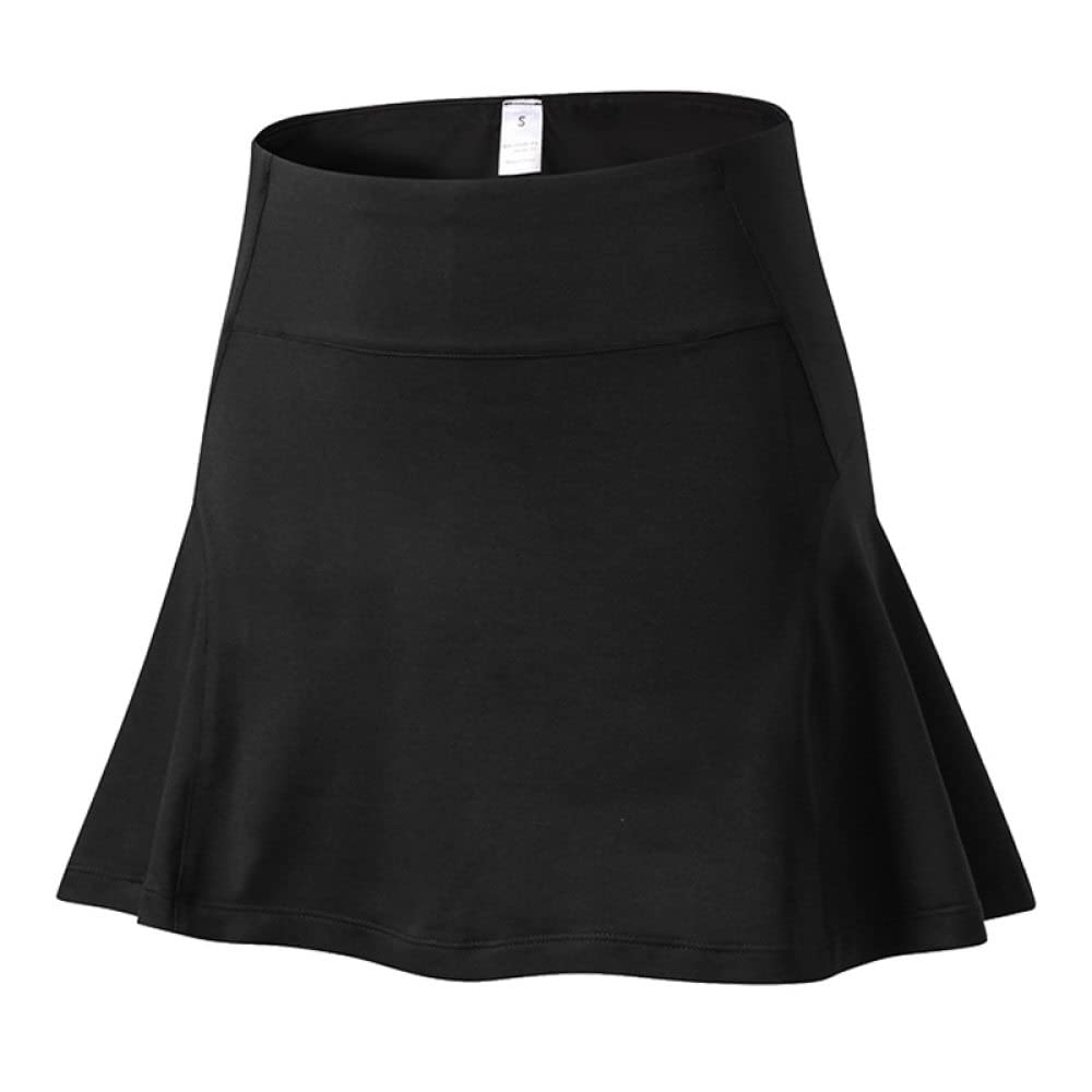 Women's Yoga Fitness Skirt with Built-in Shorts - Quick Dry A-Line Tennis Running Skirt, High Waist Elastic Skating Skirt for Summer | Perfect for Yoga, Gym, Tennis, Running & Casual Wear (Black, XL)