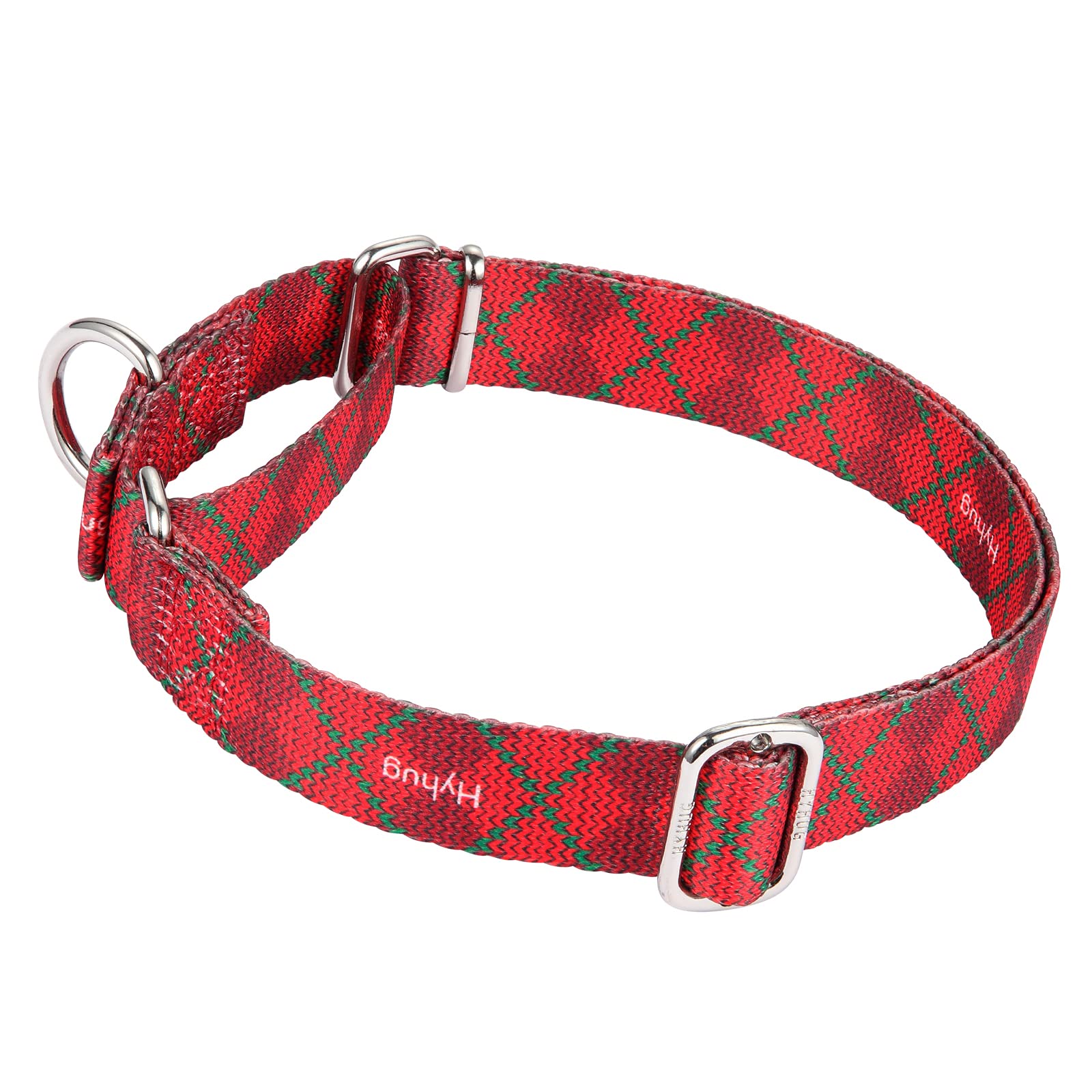 Upgraded Escape-Proof Martingale Dog Collar - Hyhug Pets No-Slip Training Collar for Dogs Who Escape, Medium Size, Red Plaid - Perfect for Daily Walking, Training & Outdoor Adventures