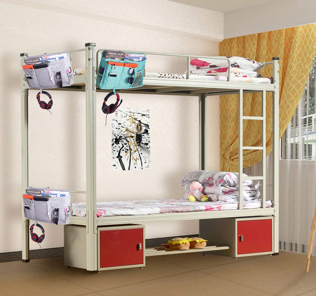 Under Bedside Caddy Cup Holder - Multi-Purpose Storage Organizer for Phones, Remotes, Books & Tablets - Fits Bunk Beds, End Tables, Desks, Recliners & Office Chairs - Perfect for Bedroom, Living Room & Nursery Organization
