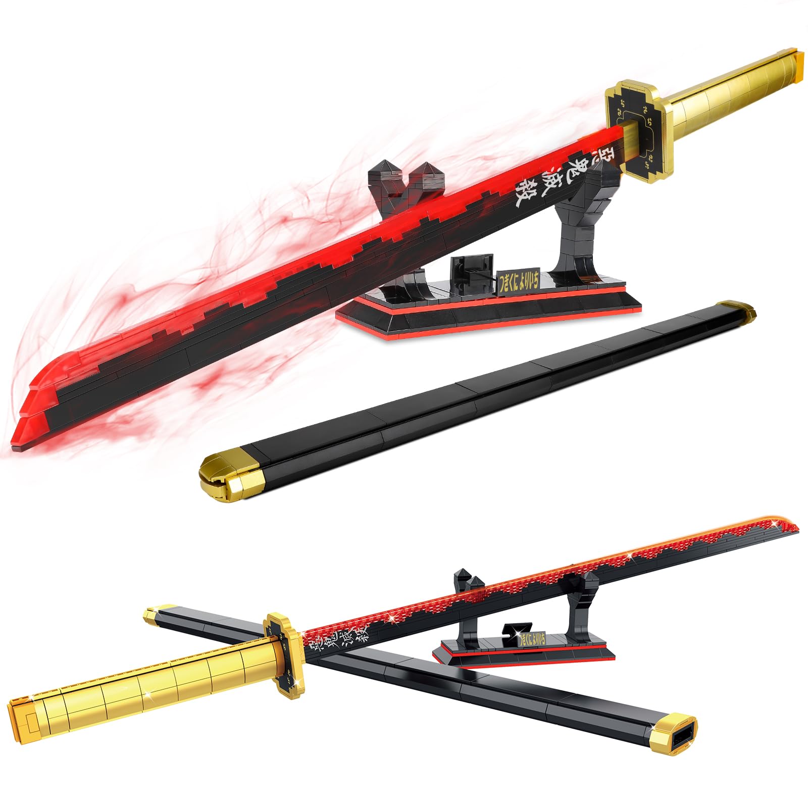 Demon Slayer Tsugikuni Yoriichi Katana Building Set - 606 Pcs Anime Toy Blocks Compatible with Lego | Perfect Gift for Anime Fans & Collectors | Great for Role Play, Display, and Creative Building