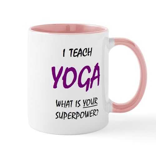 White/Pink Inside - Teach Yoga Mug Mugs