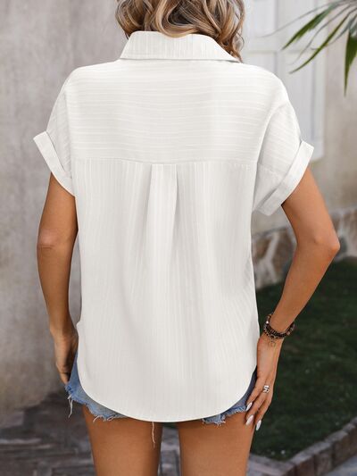 Classic Resort Style Blouse for Women | Flowy Vacation Shirt | Beachwear & Summer Outfits | Perfect for Tropical Getaways & Poolside Lounging