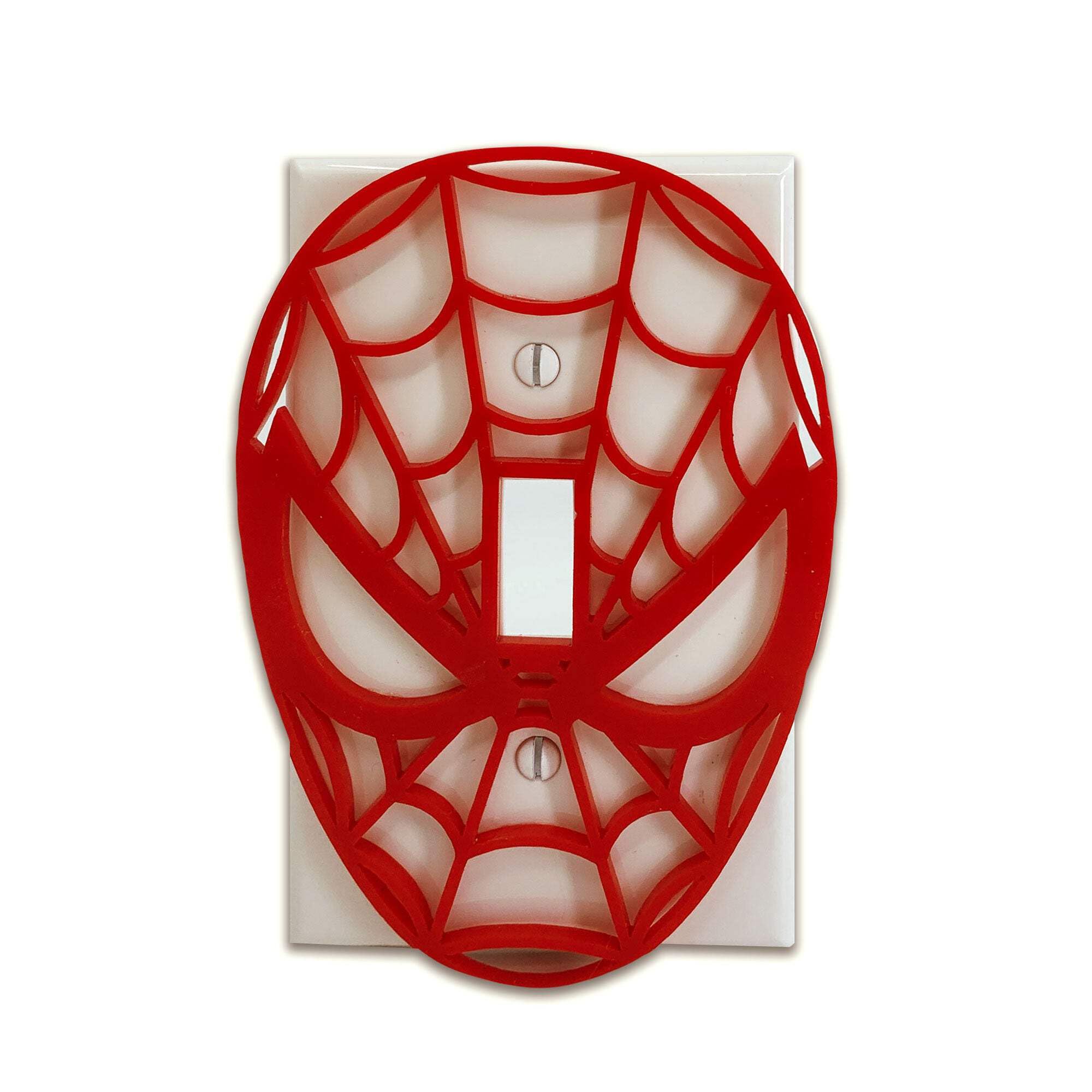 Spider-Man Themed Light Switch Cover - Red on Black Design for Superhero Fans | Perfect for Kids' Rooms, Themed Decor & Marvel Collections