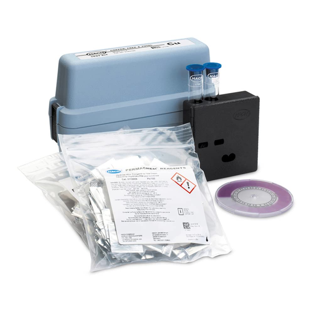 Hach 2194100 Copper (Free & Total) Color Disc Test Kit, Model CU-6 - Water Quality Testing for Pools, Aquariums & Industrial Use