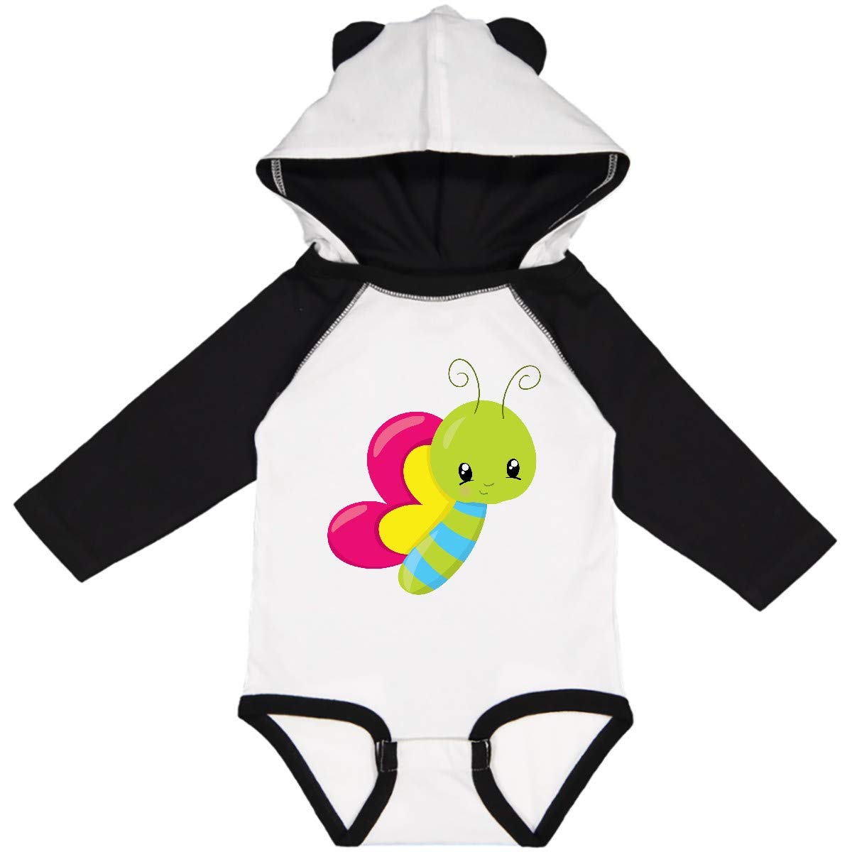 Inktastic Cute Colorful Butterfly Long Sleeve Baby Bodysuit - Soft Cotton Onesie for Newborns & Infants - Perfect for Playtime, Photo Shoots & Everyday Wear