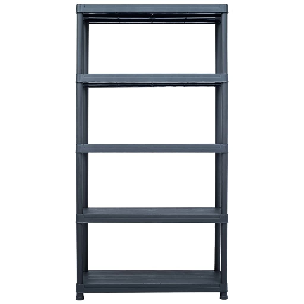 POCREATION 5-Tier Heavy Duty Storage Shelf - Black Metal Shelving Unit for Warehouse, Bathroom, Garage & Home Organization - Ideal for Pantry, Closet & Office Storage
