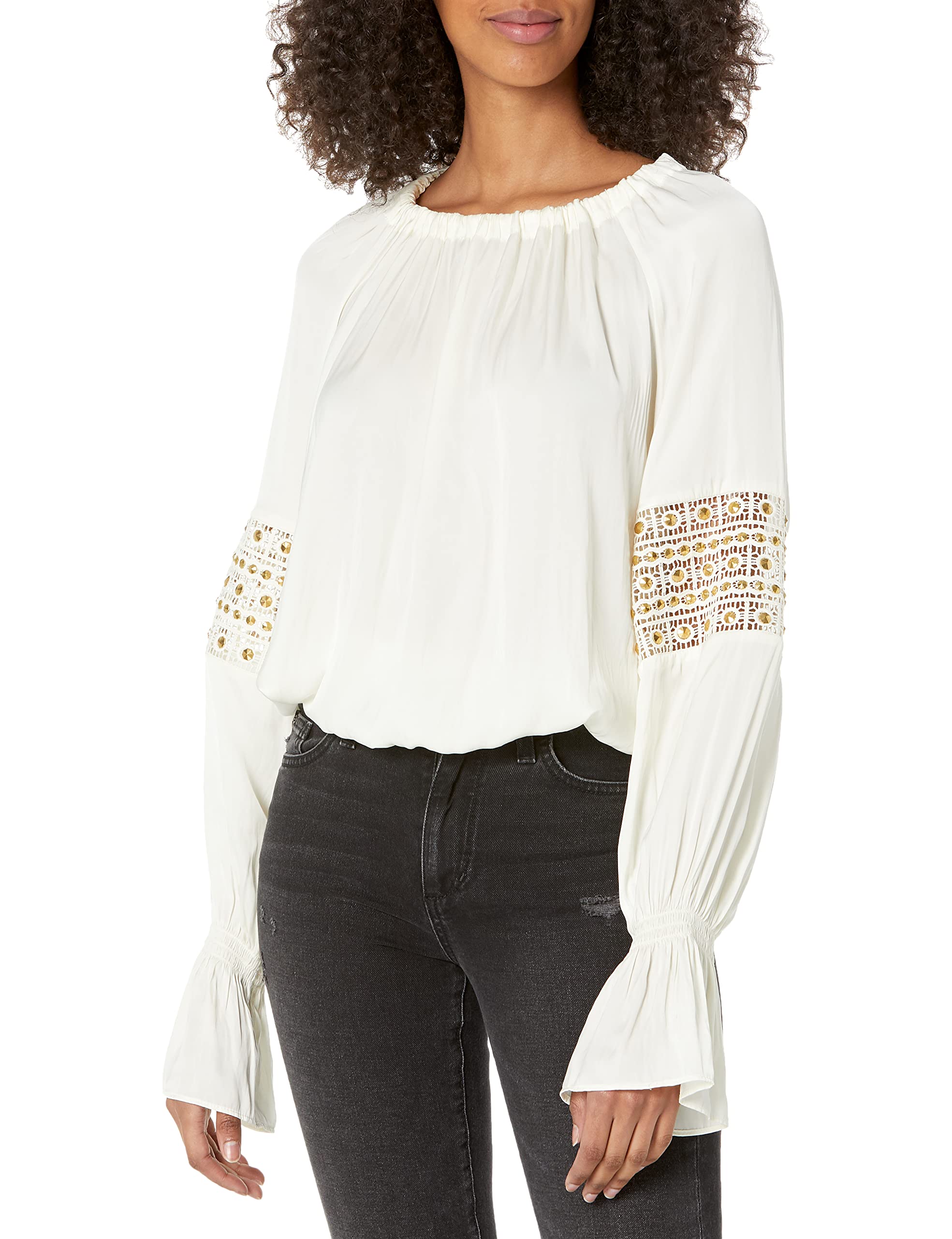 Ramy Brook Women's Long Sleeve Katrina Top - Soft Stretch Knit Blouse for Work & Casual Wear | Office Outfits, Date Night & Weekend Looks