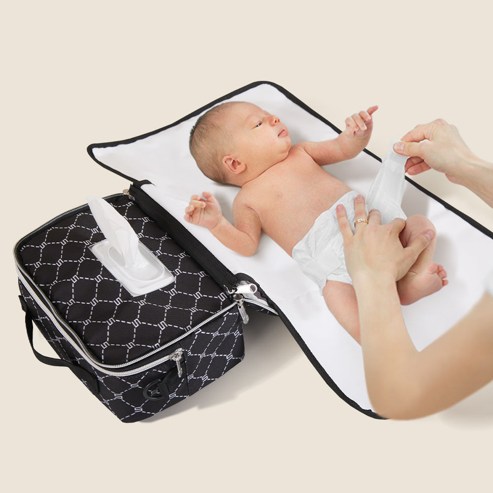 Portable Diaper Changing Bag - Waterproof Baby Diaper Organizer with Insulated Pocket for On-The-Go Parents | Perfect for Travel, Park & Shopping Trips