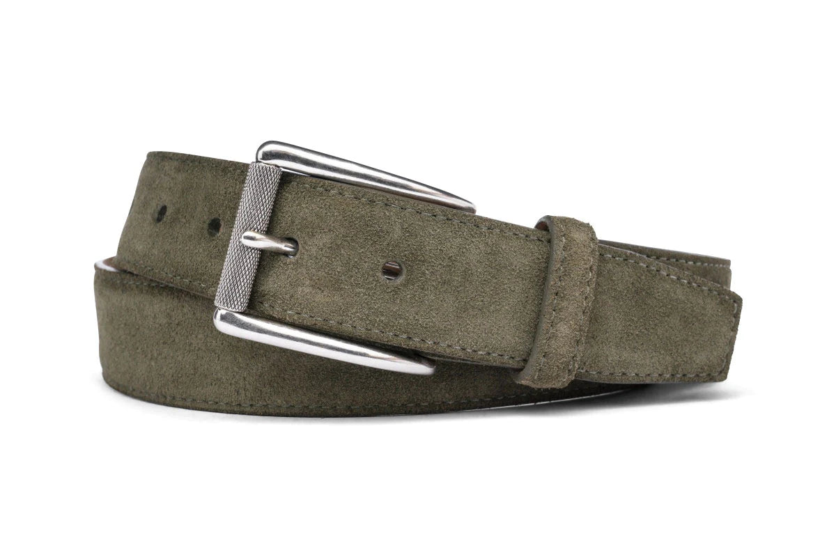 1 3/8 Inch Genuine Suede Leather Belt for Men - Stylish & Durable Casual Dress Accessory - Perfect for Office, Wedding & Everyday Wear