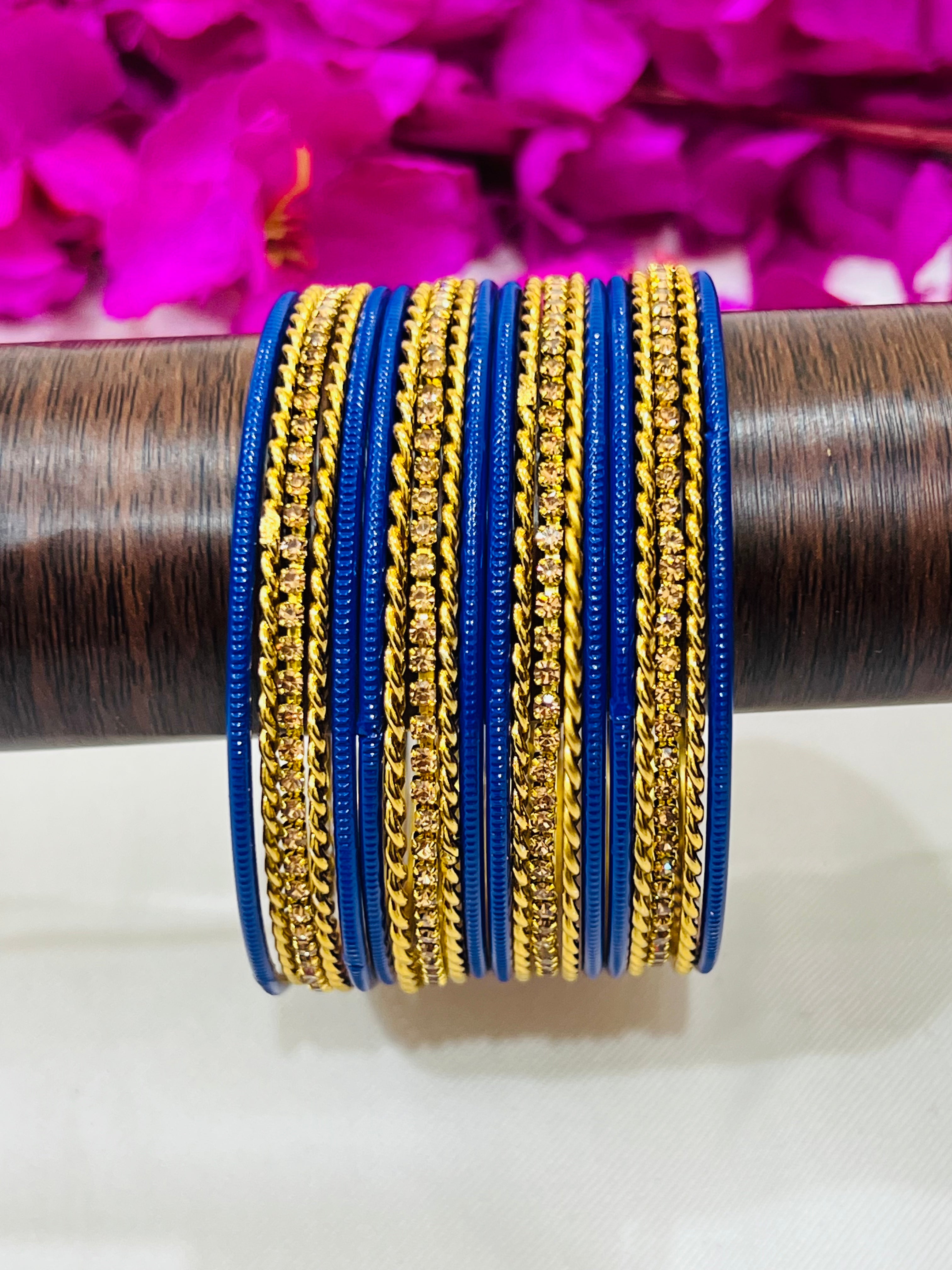 Enchanting Blue Smooth Finish Metal Bangles for Women - Elegant Jewelry for Parties, Weddings & Everyday Wear