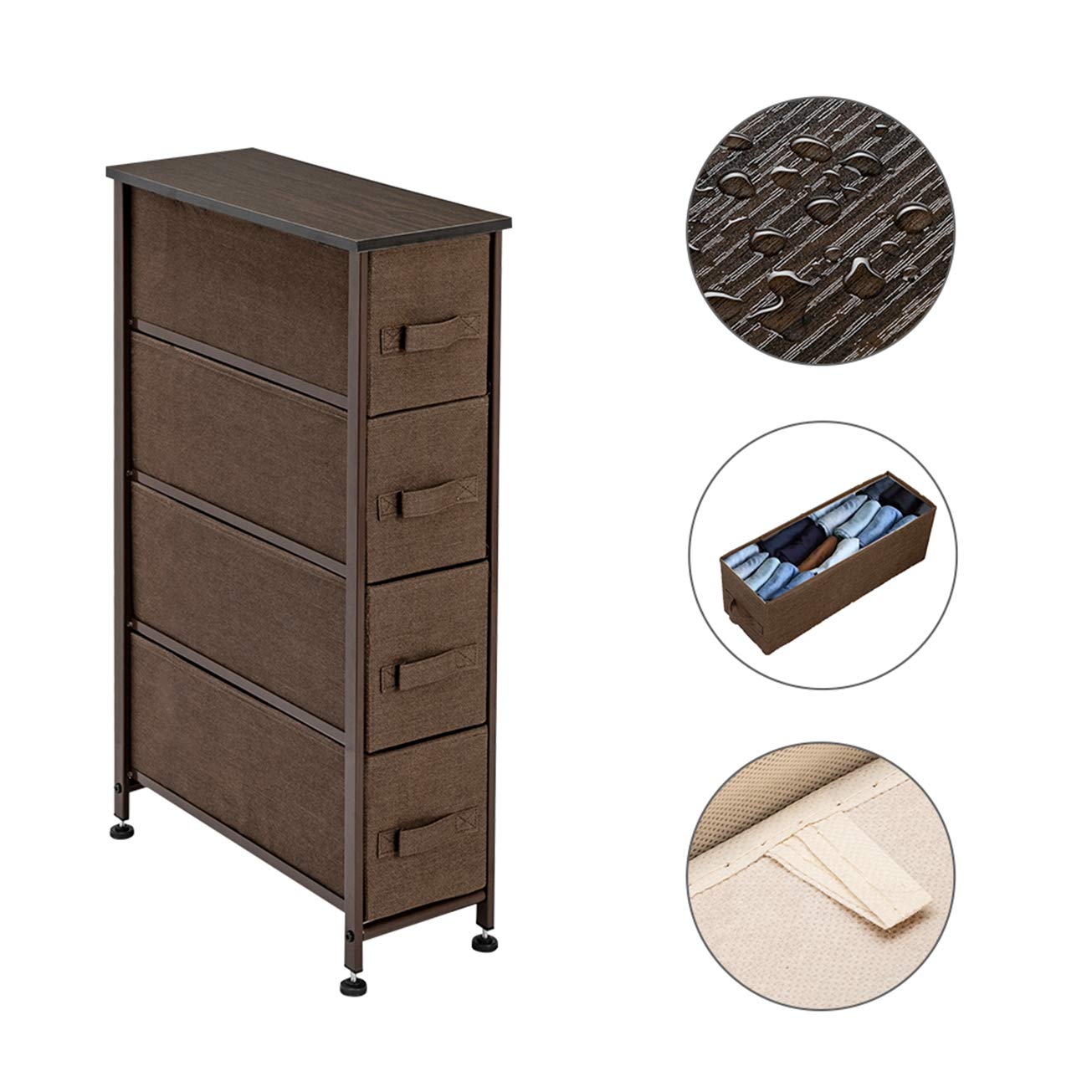 Slim Dresser with 4 Fabric Drawers - 7.9
