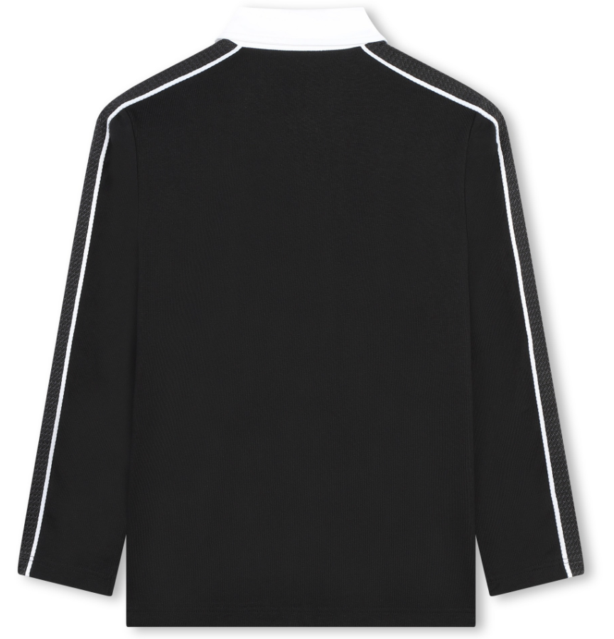 HUGO BOSS Men's Mini Me Long Sleeve Collar Polo Shirt - Classic Fit, Premium Cotton, Casual & Business Wear (Size 4 14A) | Perfect for Office, Golf, and Smart Casual Outfits