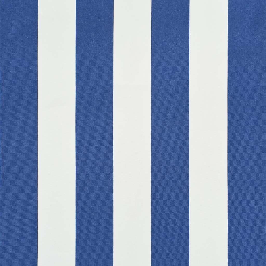 Durable Retractable Awning with Steel Frame - Weatherproof PA Coating & Easy-Clean Polyester Canopy for Patio, Balcony, Garden, or Windows - Blue & White | Perfect for Outdoor Shade, Backyard Relaxation, and Sun Protection
