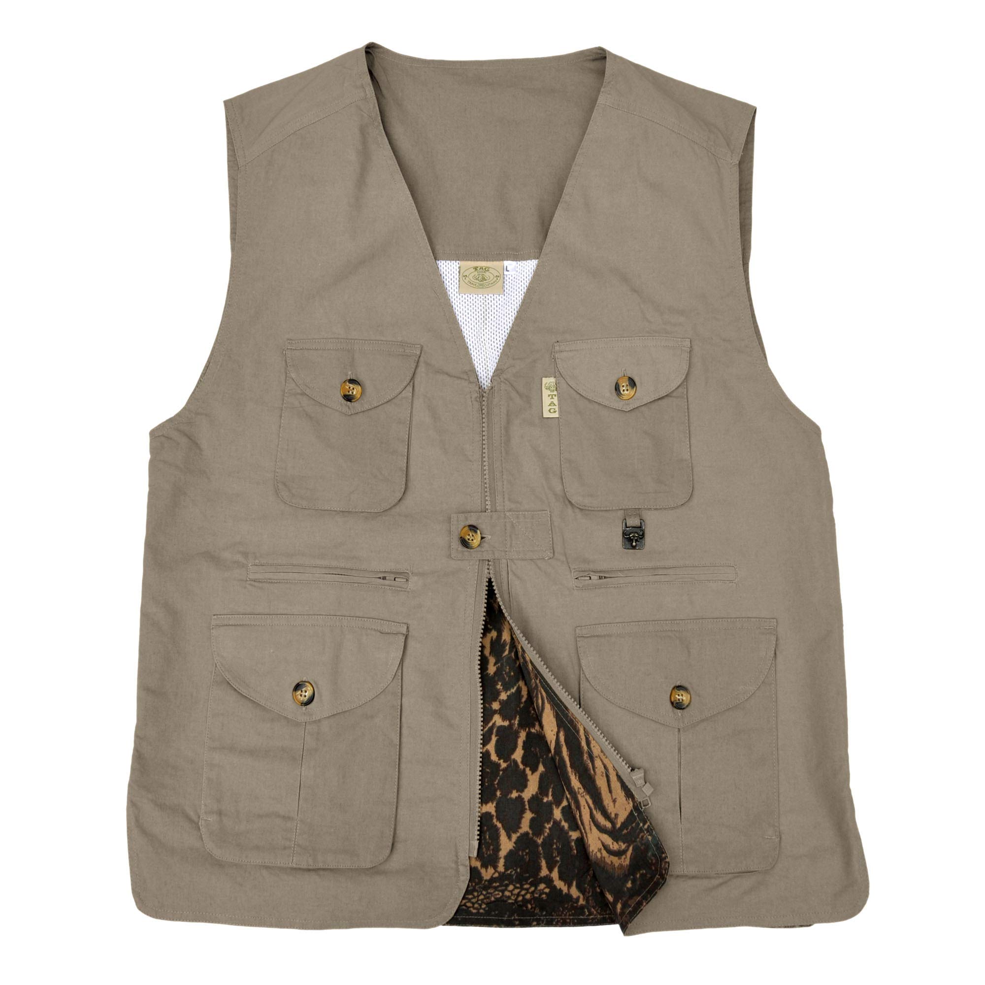 Men's Vent Back Livingstone Cotton Vest - 100% Breathable Hunting Shirt for Outdoor Adventures, Photography & Journalism - Perfect for Camping, Hiking & Safari Expeditions