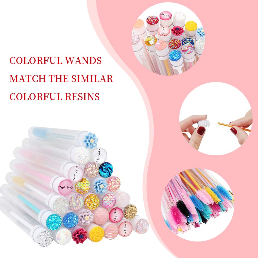 Disposable Mascara Brushes - 10 Pack Diamond Eyelash Spoolies with Sanitary Tubes, Professional Makeup Brush Set for Mascara Application & Lash Extension | Perfect for Salon, Home Use & Travel Beauty Kit