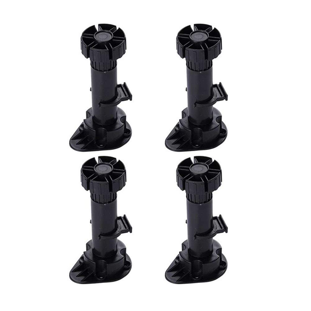 Adjustable Black ABS Sofa Legs 4pcs - Furniture Cabinet Feet for Bed, Cupboard & Sofa (120-150mm Height) - Durable & Stylish Home Decor Accessories for Living Room, Bedroom & Office