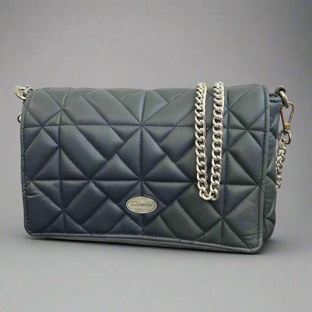 Quilted Soft Leather Crossbody Bag with Chain Strap - Stylish Women's Shoulder Purse for Daily Use, Work & Evening Out