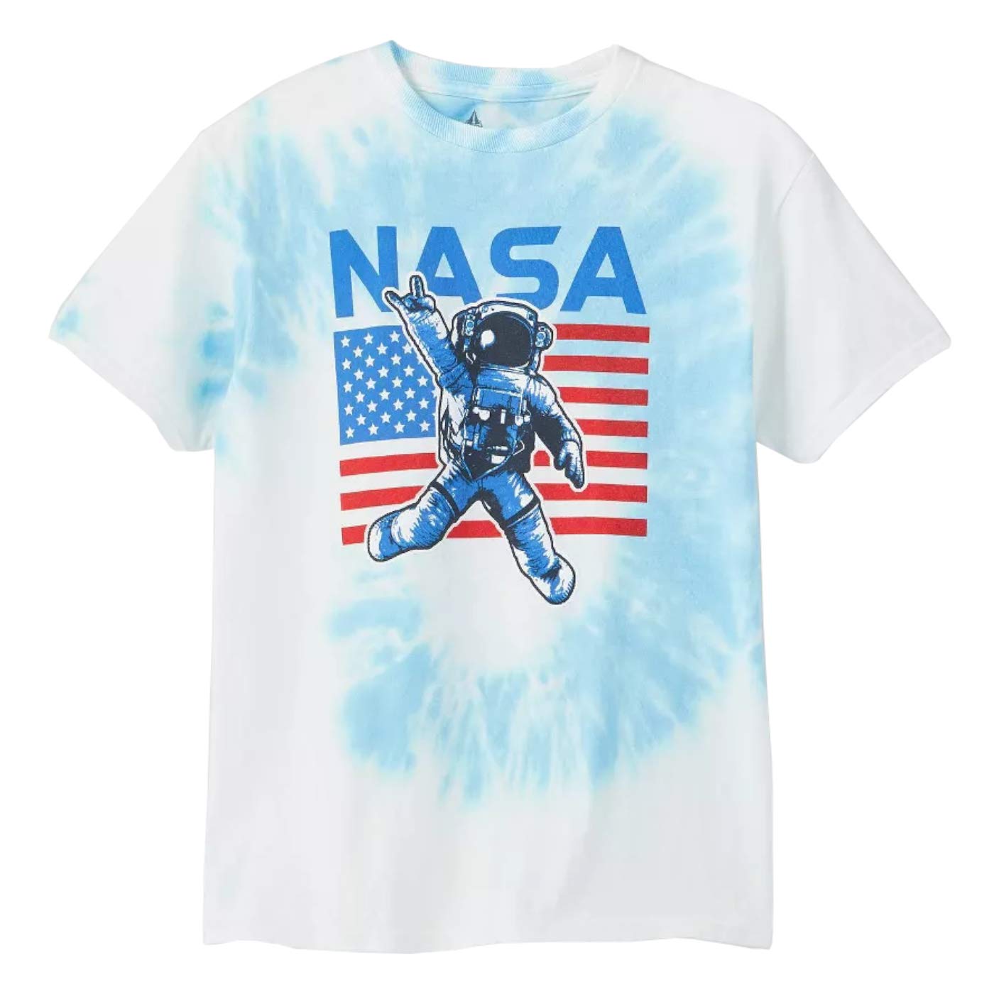 Extreme Concepts NASA Boys' Short Sleeve Tie-Dye Graphic T-Shirt - White | Space-Themed Cotton Tee for Kids | Perfect for School, Play & Everyday Wear