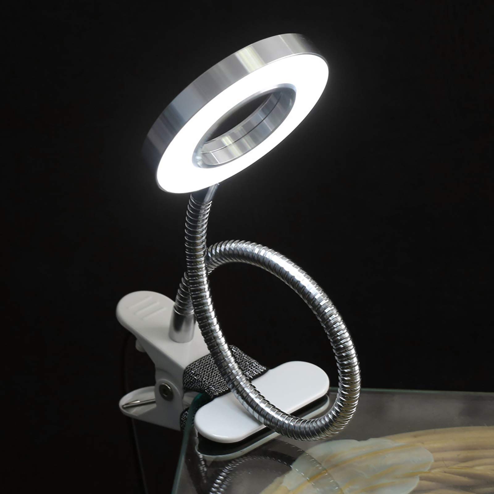 EXCLUZO Eye Protection Desk Lamp - Adjustable USB Clip Light with Flexible Gooseneck for Nail Art, Tattoo, Reading, Working & Studying | Perfect for Home Office, Dorm Room & Craft Station