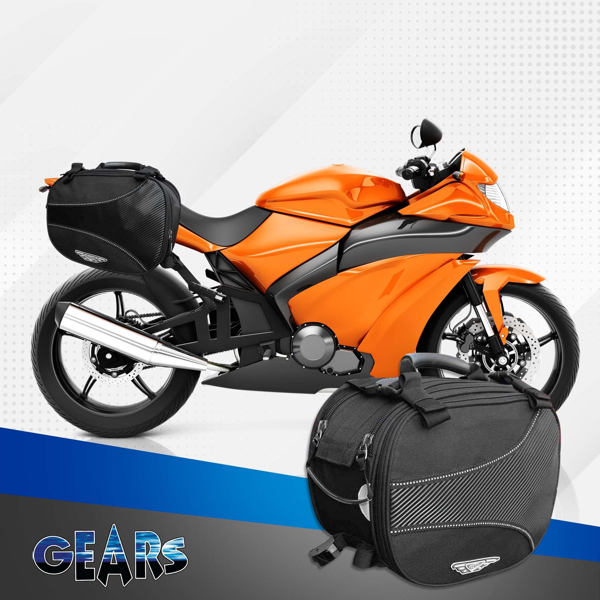GEARS Voyager Motorcycle Saddlebags - Waterproof Expandable Leather Motorcycle Luggage Bags for Harley, Cruiser & Touring Bikes - Back Seat Storage Accessories (Pair) - Perfect for Long Rides, Road Trips & Daily Commuting