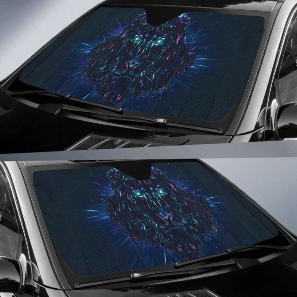 Lion Artwork Car Sun Shades for UV Protection - Perfect for Summer Driving & Outdoor Parking