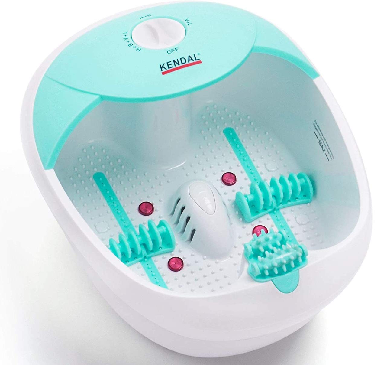 Kendal All-in-One Foot Spa Bath Massager with Heat, High-Frequency Vibration, Oxygen Bubbles & Red Light Therapy - FB10GN - Perfect for Relaxation, Pain Relief & Home Spa Experience