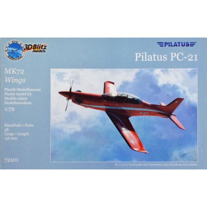 1/72 Pilatus PC-21 Plastic Model Kit - 3D Blitz 72101 with Authentic Australian Decals | Perfect for Aviation Enthusiasts & Scale Model Collectors