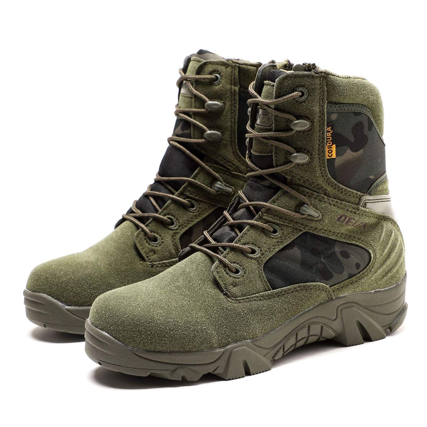 Men's Tactical Boots - High-Top Army Training Shoes for Outdoor Hiking, Climbing & Combat | Durable Military Boots in Green | Size 46/UK 11.5/US 12 | Perfect for Special Forces, Outdoor Adventures & Heavy Duty Work