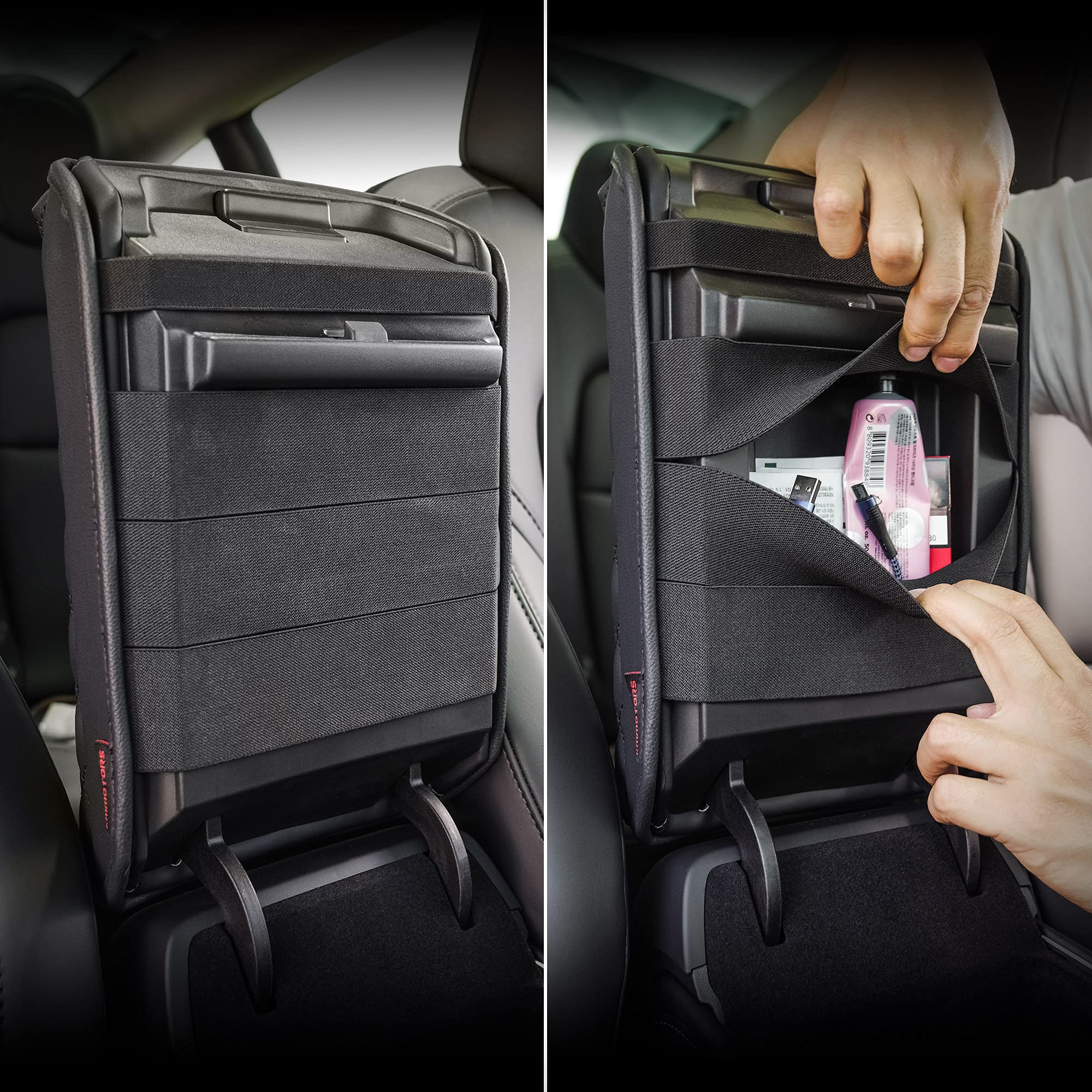 KMMOTORS Premium Quilted Vegan Leather Center Console Cover for Tesla Model Y & Model 3 - White Armrest Cushion & Console Protector Accessories | Perfect for Road Trips & Daily Commuting