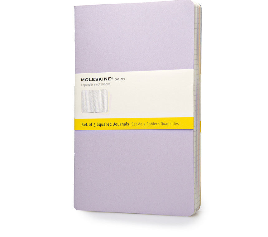 Premium Moleskine Squared Cahier Journal Set of 3 - Lined Notebooks for Writing, Sketching & Note Taking - Perfect for Students, Artists & Professionals - Durable Kraft Paper Cover