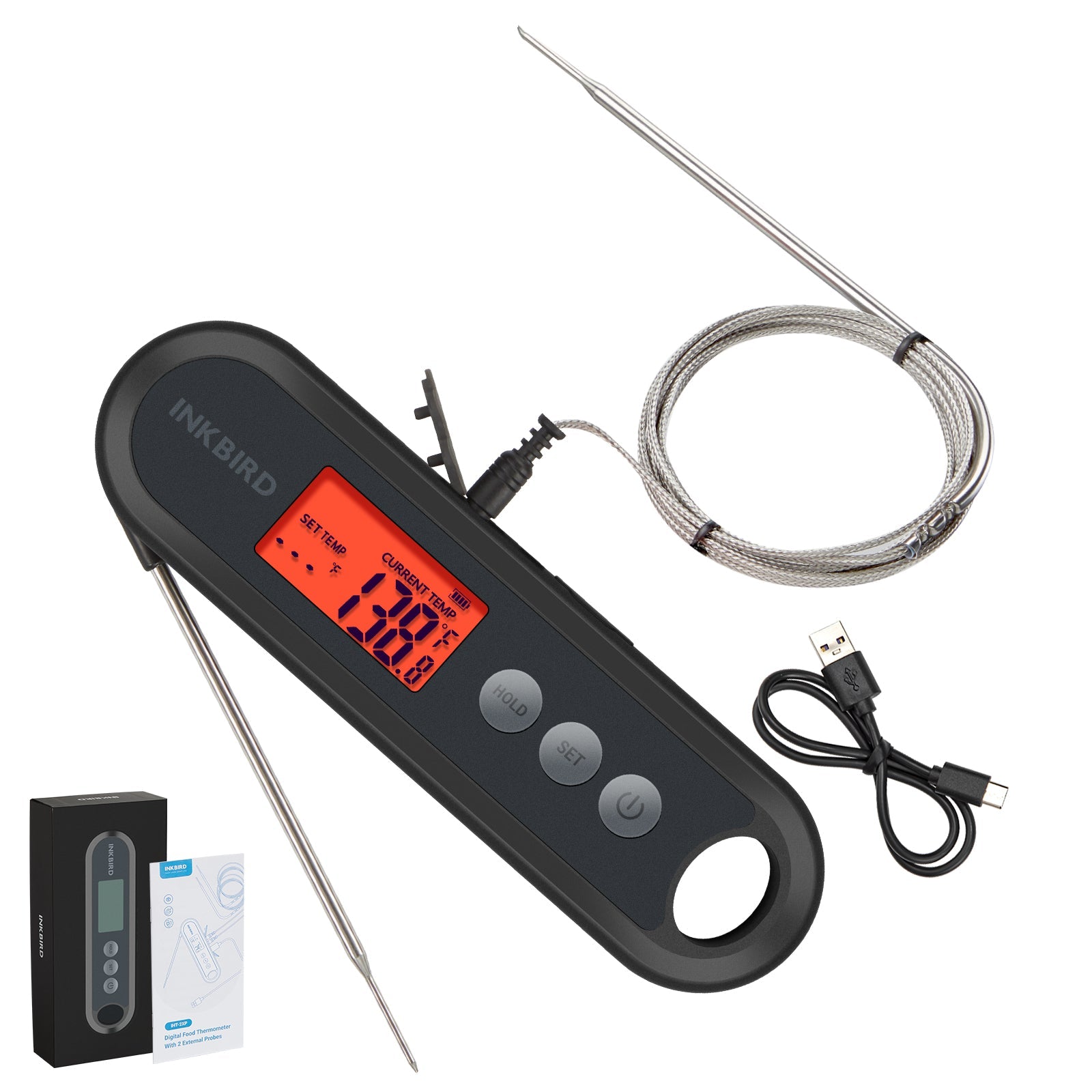 Instant Read Digital Meat Thermometer IHT 2XP - Fast & Accurate Cooking Thermometer for Grilling, Baking, BBQ, and Kitchen Use