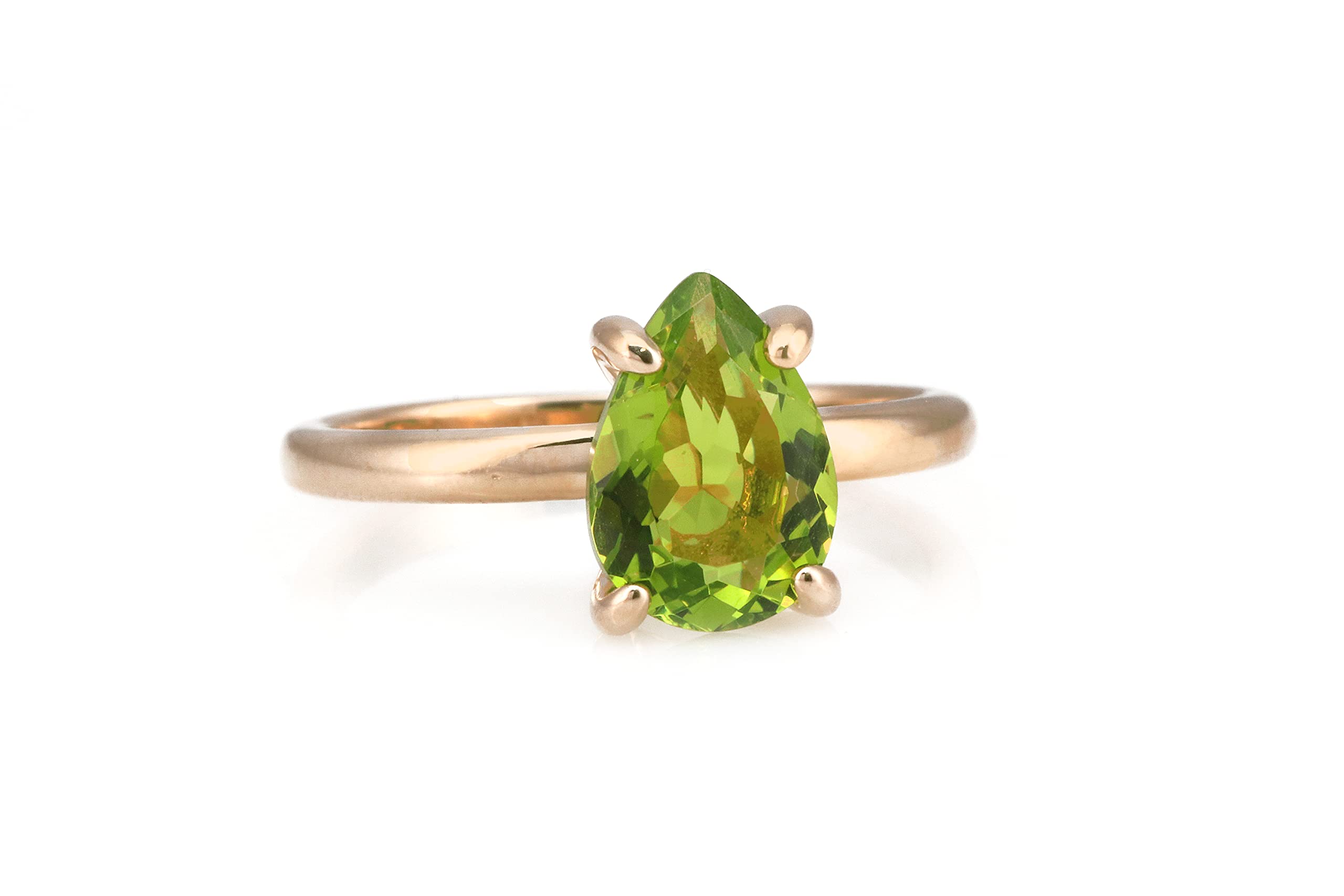 August Birthstone Rings for Women - 925 Sterling Silver Peridot Gemstone Ring | Handmade 14K Gold Accent Jewelry | Gift Box Included | Perfect for Birthdays, Anniversaries & Special Occasions