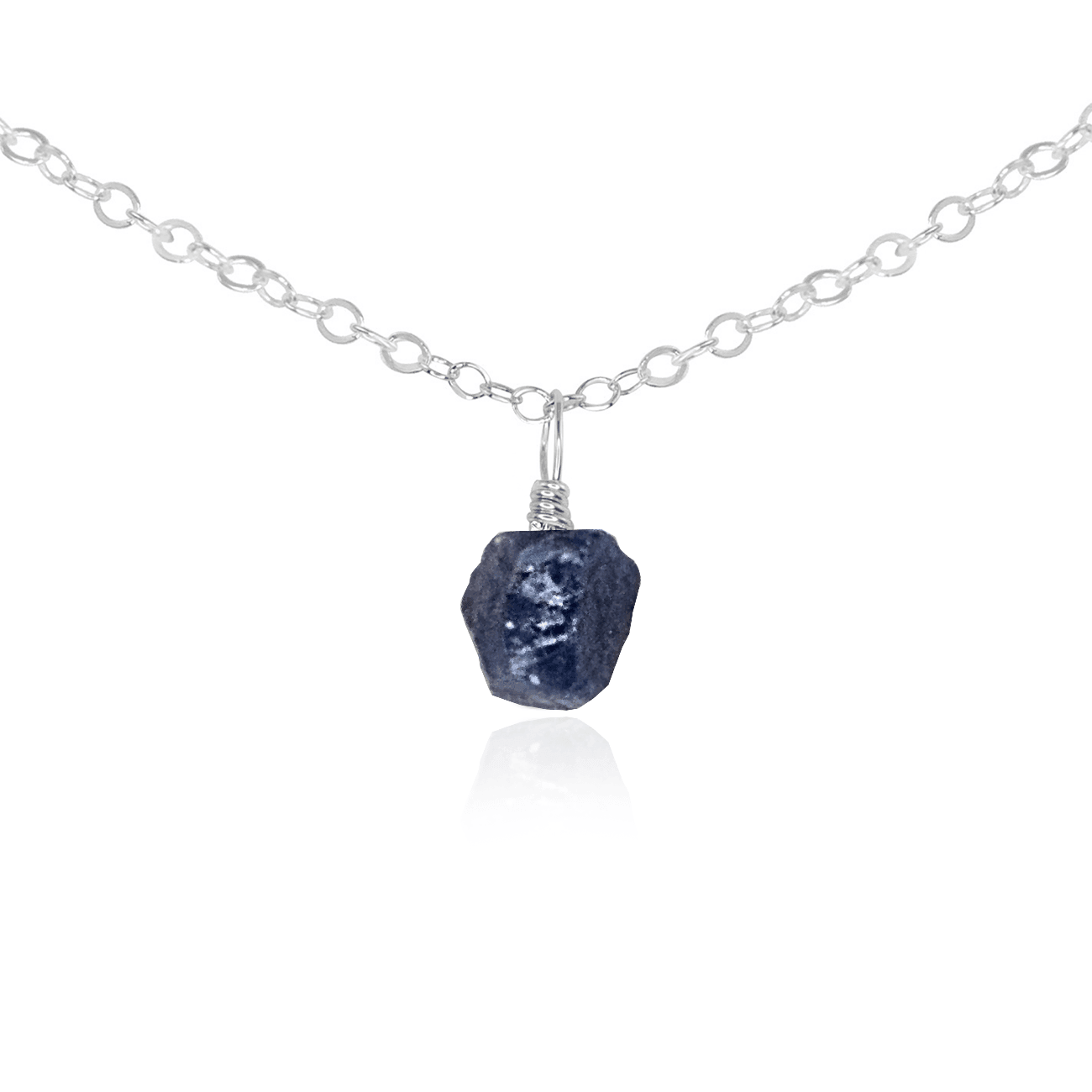 Tiny Rough Sapphire Gemstone Pendant Choker Necklace - Natural Blue Sapphire Jewelry for Women, Boho Chic Layering Necklace for Everyday Wear & Special Occasions