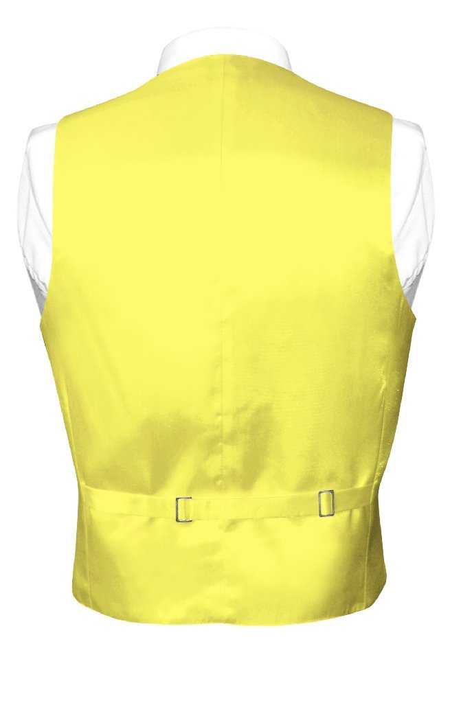 Men's Yellow Silk Dress Vest & Necktie Set - Formal Elegance for Weddings, Prom & Business Events