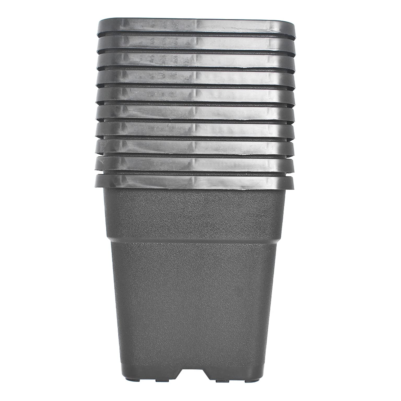 10-Pack 2 Gallon Plastic Plant Pots with Drainage Holes - Durable Injection Molded Flower Planters for Indoor/Outdoor Plants, Vegetables, Seedlings & Gardening - Perfect for Home, Garden, Nursery & Urban Farming