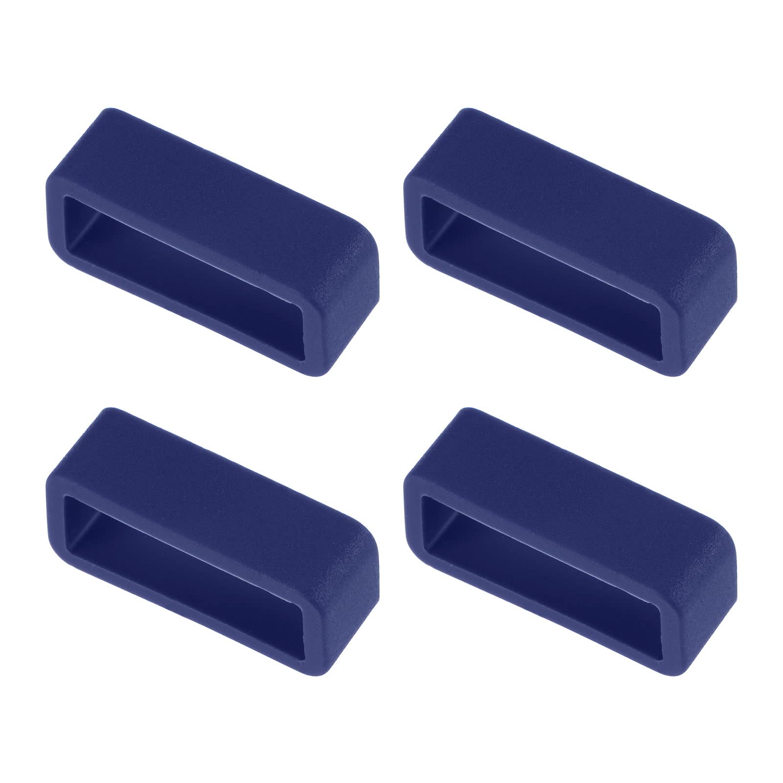 uxcell 18mm Deep Blue Silicone Watch Band Strap Loops - 4 Pcs Rubber Replacement Fastener Rings Holder Keeper for Men Women, Perfect for Sports Fitness and Daily Wear