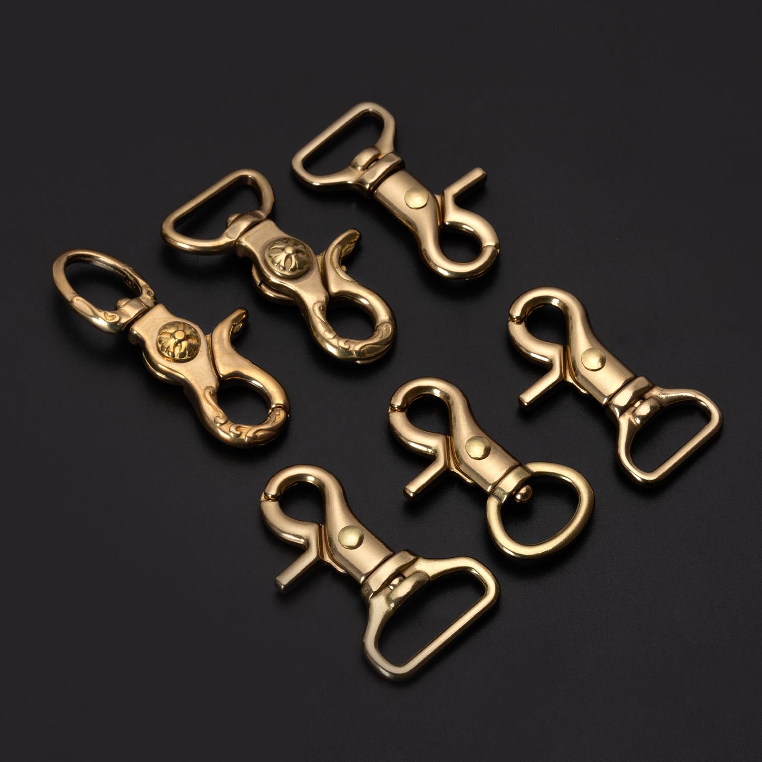 Heavy Duty Brass Trigger Snap Hooks for Bags & Straps - Leathercraft Use